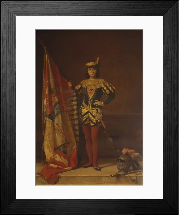 Framed Print : Greater figurine of the Contrada of the Tortoise (Figurino maggiore della Contrada della Tartuca), by Luigi Mussini, 1877, 19th century, oil on canvas