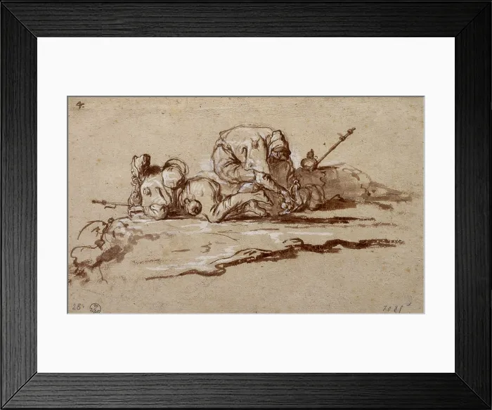 Framed Print : Pilgrims rest (Pellegrini in riposo), by Alessandro Magnasco known as Lissandrino, 18th century, watercolor brown with white highlights Framed Print : Pilgrims rest (Pellegrini in riposo), by Alessandro Magnasco known as Lissandrino, 18th century, watercolor brown with white highlights
