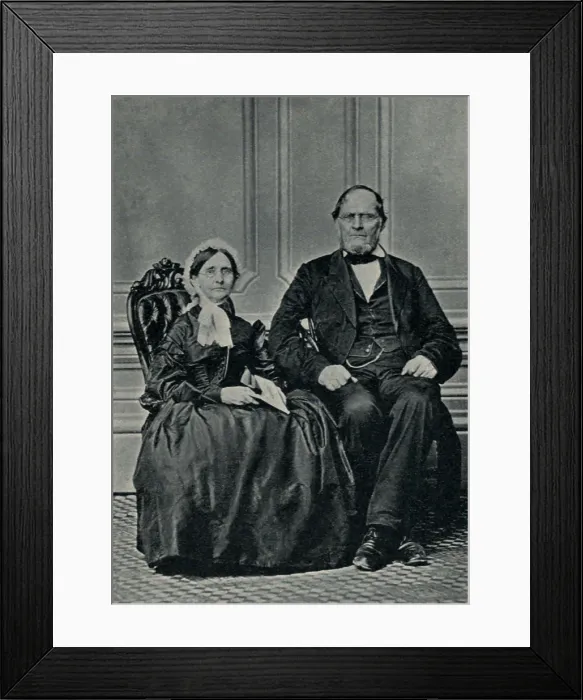Framed Print : General Ulysses Grants father and mother, c. 1850. His father, Jesse Grant was a successful tanner and merchant