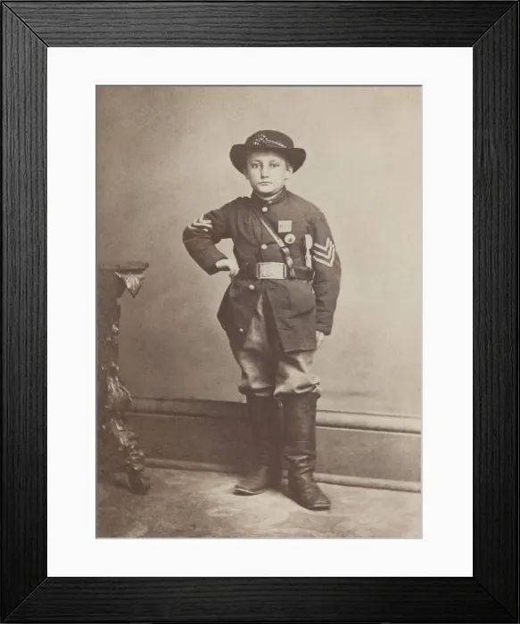 Framed Print : Sergeant Johnny Clem in 1863, after the Battle of Chickamauga
