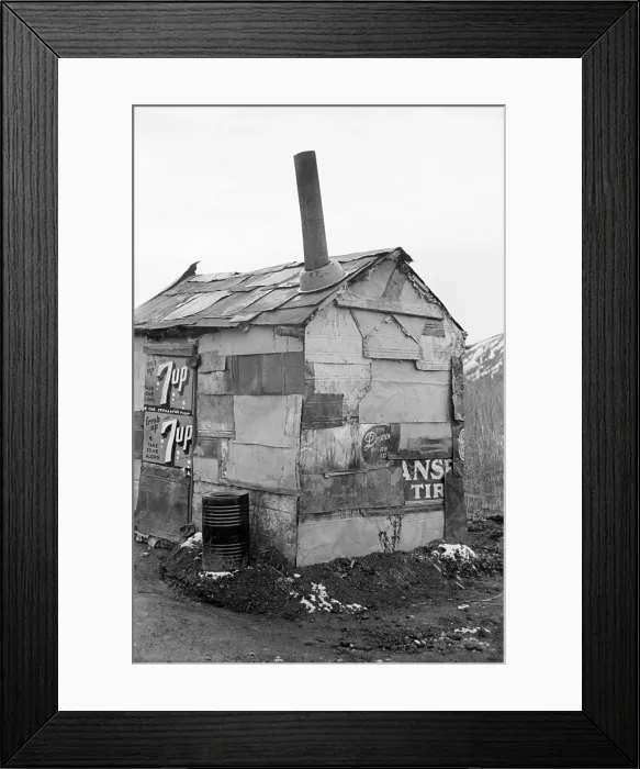 Framed Print : Shanty built of refuse near the Sunnyside slack pile, Herrin, Illinois, 1939. Depression era photo by Arthur Rothstein. (BSLOC_2013_7_38) Framed Print : Shanty built of refuse near the Sunnyside slack pile, Herrin, Illinois, 1939. Depression era photo by Arthur Rothstein. (BSLOC_2013_7_38)
