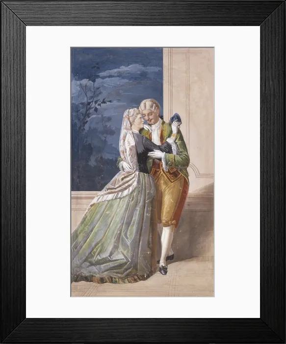 Framed Print : Decoration of Villa Revedin's ballroom in Castelfranco Veneto, by Giacomo Casa, 1865, 19th century, fresco - Italy, Veneto, Castelfranco Veneto, Villa Revedin