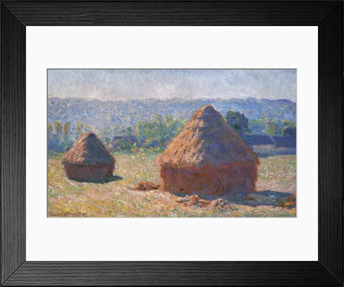 Framed Print : Ricks. End of the Summer, Morning Effects (les Meules, fin de l't Giverny), by Claude Monet, 1891, 19th Century, oil on canvas, 60, 5 x 100 cm - France, Parsi Framed Print : Ricks. End of the Summer, Morning Effects (les Meules, fin de l't Giverny), by Claude Monet, 1891, 19th Century, oil on canvas, 60, 5 x 100 cm - France, Parsi