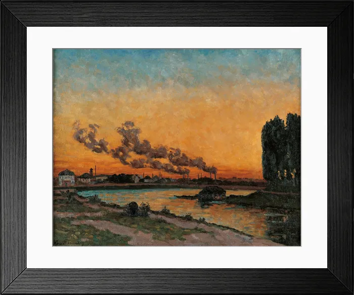 Framed Print : Sunset in Ivry, by Jean-Baptiste-Armand Guillaumin, 1873, 19th Century, oil on canvas, 65 x 81 cm - France, Paris, Muse d'Orsay. Whole artwork view
