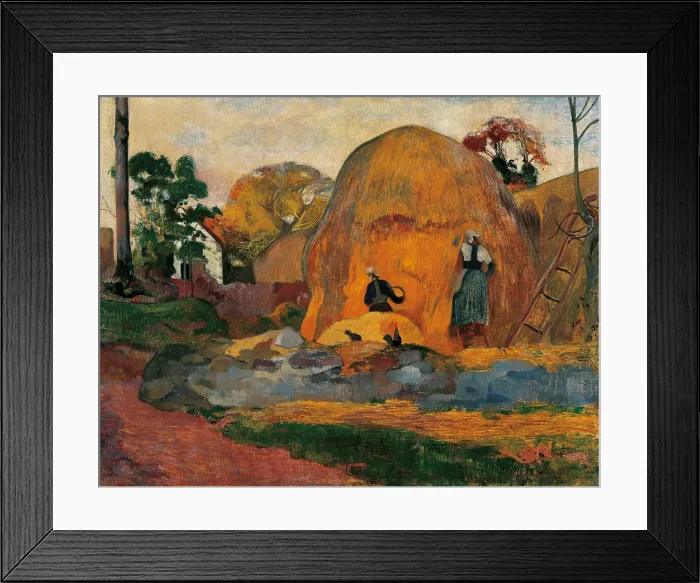 Framed Print : Yellow Sheaves, by Paul Gauguin, 1889, 19th Century, oil on canvas, 73 x 92 cm - France, Paris, Muse d'Orsay. Whole artwork view