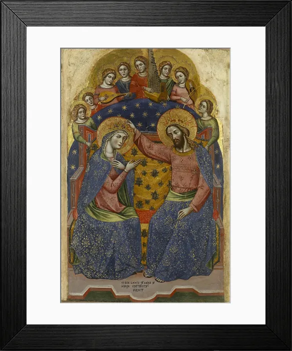 Framed Print : Coronation of the Virgin, by Catarino da Venezia (or Catarino di Marco) known as Catarino, 19th Century, 1375, panel gold ground, cm 89 x 60, 5 - Italy, Veneto, Venice