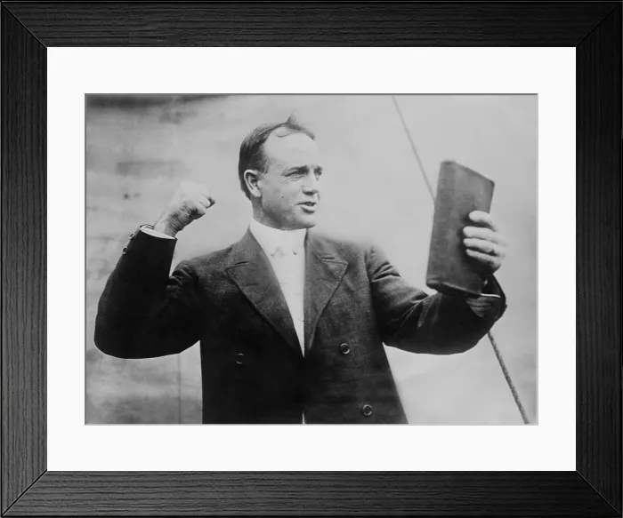 Framed Print : Billy Sunday, Presbyterian evangelist, posed as if preaching, c. 1915 (BSLOC_2016_8_115)