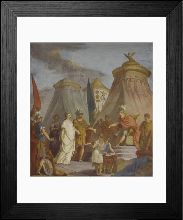 Framed Print : Scipio giving a slave, by Pier Antonio Novelli, 18th century, fresco. - Italy, Veneto, Padua, Palazzo Pisani. Whole artwork view Framed Print : Scipio giving a slave, by Pier Antonio Novelli, 18th century, fresco. - Italy, Veneto, Padua, Palazzo Pisani. Whole artwork view
