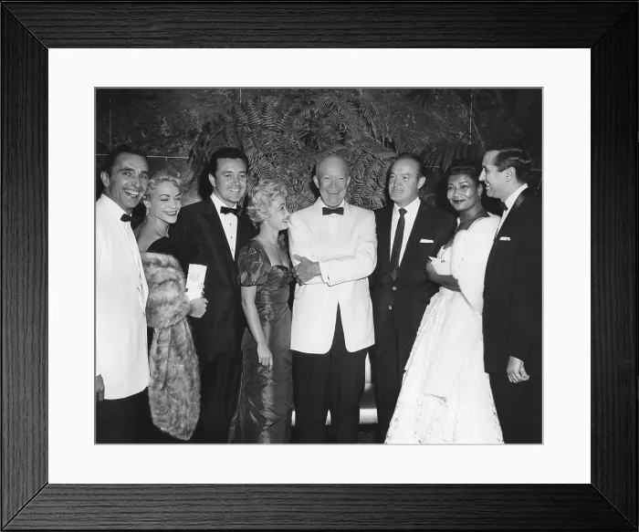 Framed Print : President Eisenhower with celebrities at the White House News Photographers Association Dinner. May 7, 1956, at the Sheraton Park Hotel Framed Print : President Eisenhower with celebrities at the White House News Photographers Association Dinner. May 7, 1956, at the Sheraton Park Hotel