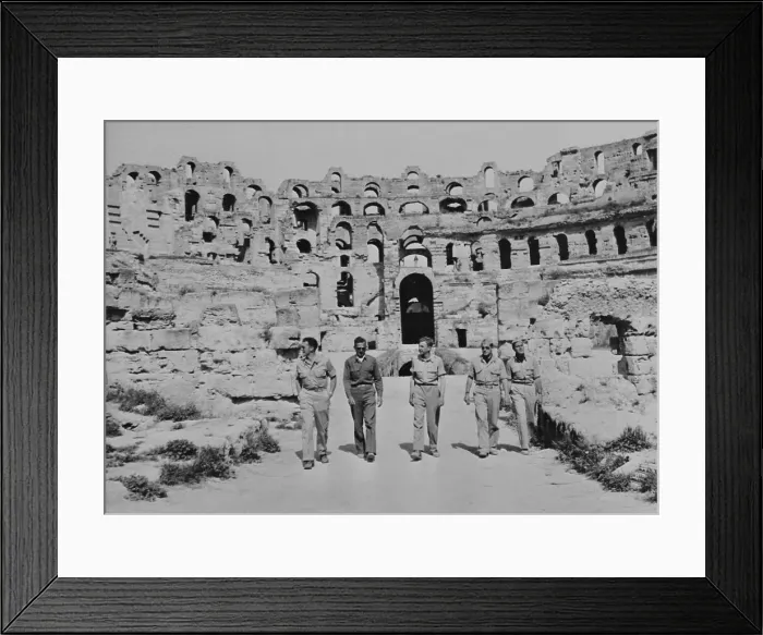 Framed Print : U.S. Airmen tour the ruins of a Roman coliseum in Tunisia, ca. 1943-45 during World War 2. (BSLOC_2013-12_82) Framed Print : U.S. Airmen tour the ruins of a Roman coliseum in Tunisia, ca. 1943-45 during World War 2. (BSLOC_2013-12_82)