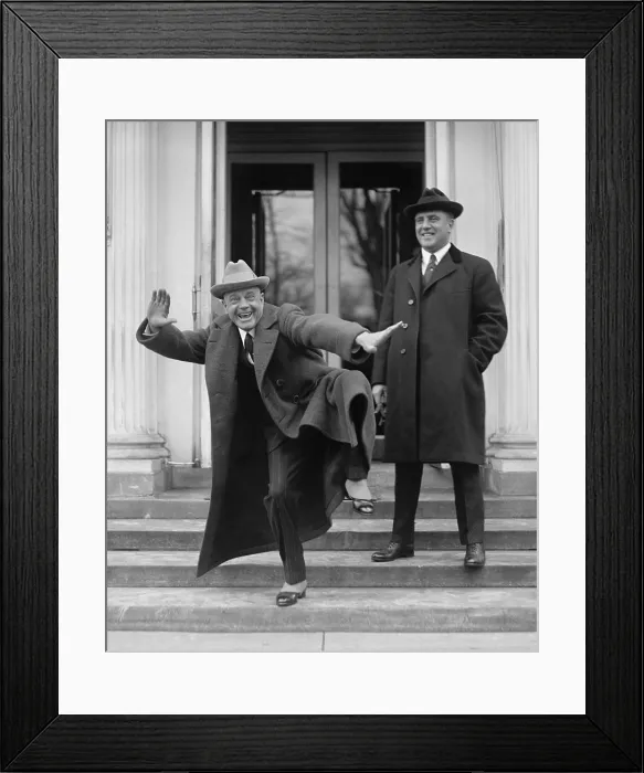 Framed Print : Billy Sunday strikes a gyrating pose for a news photographer at the White House, Feb. 20, 1922 (BSLOC_2016_8_119)