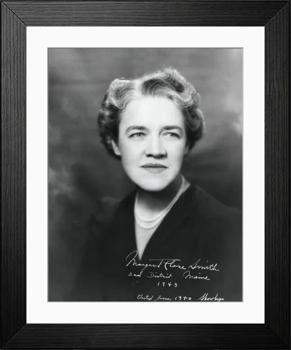 Framed Print : Margaret Chase Smith, U.S. House of Representatives from Maine's 2nd district, 1943 Framed Print : Margaret Chase Smith, U.S. House of Representatives from Maine's 2nd district, 1943