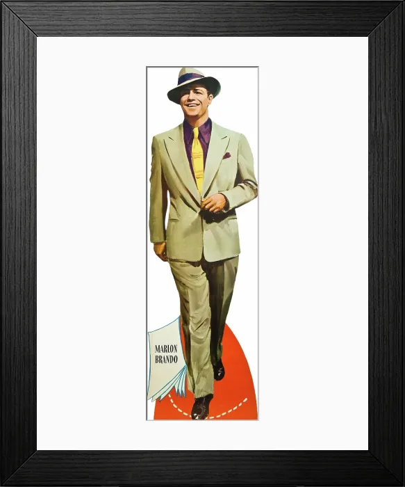 Framed Print : GUYS AND DOLLS, Marlon Brando on poster art, 1955