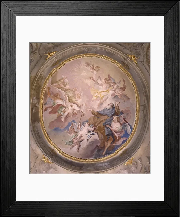Framed Print : Glory of Saint Anthony, by Carlo Innocenzo known as Carlone or Carloni, 1744, 18th century. - Italy, Lombardy, Monza, Cathedral. Whole artwork view