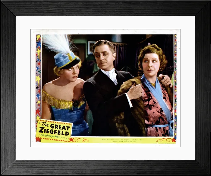 Framed Print : THE GREAT ZIEGFELD, from left, Esther Muir, William Powell, Fanny Brice, 1936