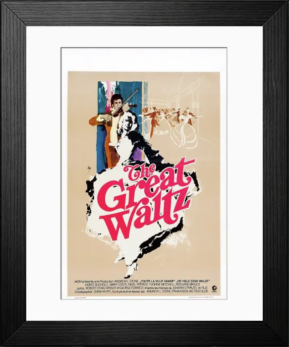 Framed Print : THE GREAT WALTZ, Belgian poster art, 1972 Framed Print : THE GREAT WALTZ, Belgian poster art, 1972