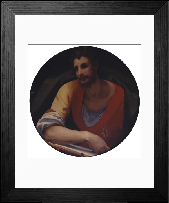 Framed Print : St. Matthew the Evangelist, by Jacopo Carrucci said Pontormo, 1525-1528, 16th century, oil on panel. - Italy, Tuscany, Florence, Church of Santa Felicita. Whole artwork view Framed Print : St. Matthew the Evangelist, by Jacopo Carrucci said Pontormo, 1525-1528, 16th century, oil on panel. - Italy, Tuscany, Florence, Church of Santa Felicita. Whole artwork view