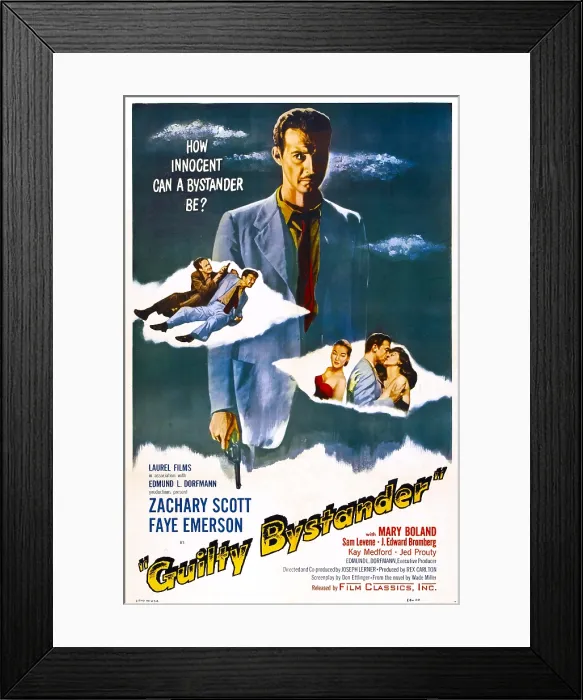 Framed Print : GUILTY BYSTANDER, US poster, Zachary Scott (center), 1950