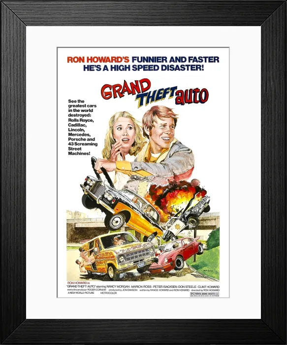 Framed Print : GRAND THEFT AUTO, from left: Nancy Morgan, Ron Howard, 1977