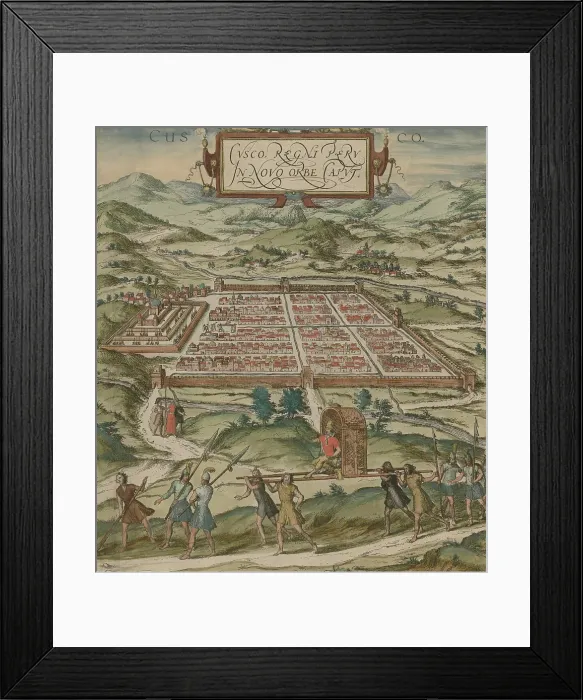 Framed Print : View of Cusco, Peru, the capital city of the Inca Empire, from a 1572 German Atlas, Civitates Orbis Terrarum (Commonwealths of the World) Framed Print : View of Cusco, Peru, the capital city of the Inca Empire, from a 1572 German Atlas, Civitates Orbis Terrarum (Commonwealths of the World)