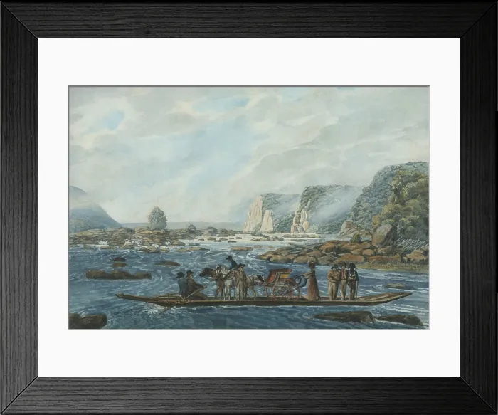 Framed Print : Ferry Scene on the Susquehanna at Wrights Ferry, southeast Pennsylvania, 1811-1813