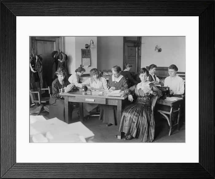 Framed Print : Women working at evangelist Billy Sunday's headquarters, March 21, 1917. Nell became Sunday's manager, as his ministry expanded