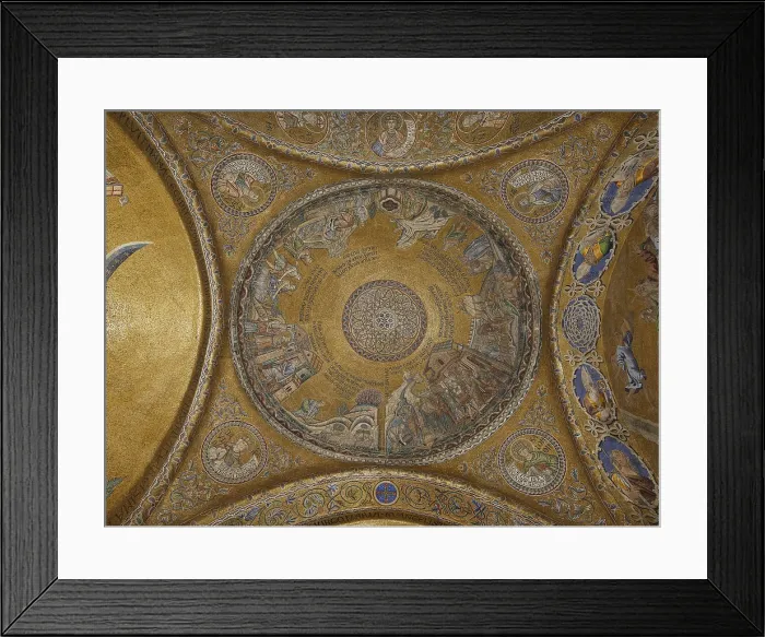Framed Print : St Marks Basilica, Venice, by Unknown Artist, 10th Century, - Italy, Veneto, Venice, San Marco Basilica. Overall view. Dome of Moses