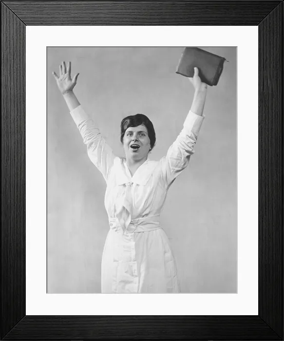 Framed Print : Aimee Semple McPherson, ca. 1920, was a Canadian-American, celebrity evangelist Framed Print : Aimee Semple McPherson, ca. 1920, was a Canadian-American, celebrity evangelist