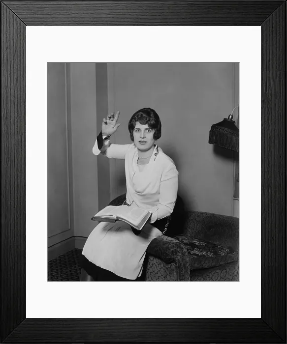 Framed Print : Aimee Semple McPherson, in a preaching pose, Feb. 14, 1927 Framed Print : Aimee Semple McPherson, in a preaching pose, Feb. 14, 1927