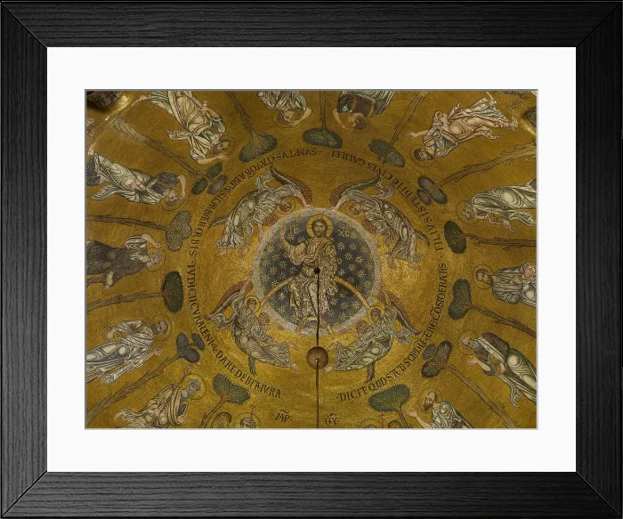 Framed Print : St Marks Basilica, Venice, by Unknown Artist, 10th Century, - Italy, Veneto, Venice, San Marco Basilica. Detail. Central dome. Dome of the Ascension Framed Print : St Marks Basilica, Venice, by Unknown Artist, 10th Century, - Italy, Veneto, Venice, San Marco Basilica. Detail. Central dome. Dome of the Ascension
