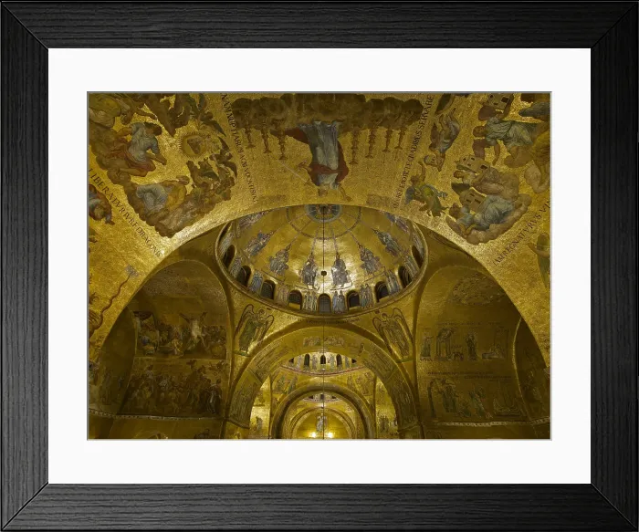 Framed Print : St Marks Basilica, Venice, by Unknown Artist, 10th Century, - Italy, Veneto, Venice, San Marco Basilica. Overall view