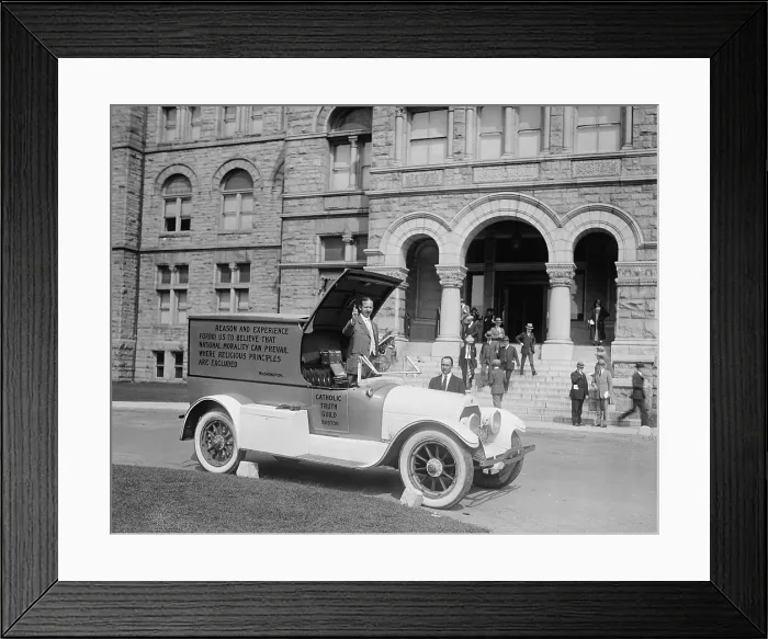 Framed Print : David Goldstine of Boston in Gospel Wagon, Sept 18, 1924