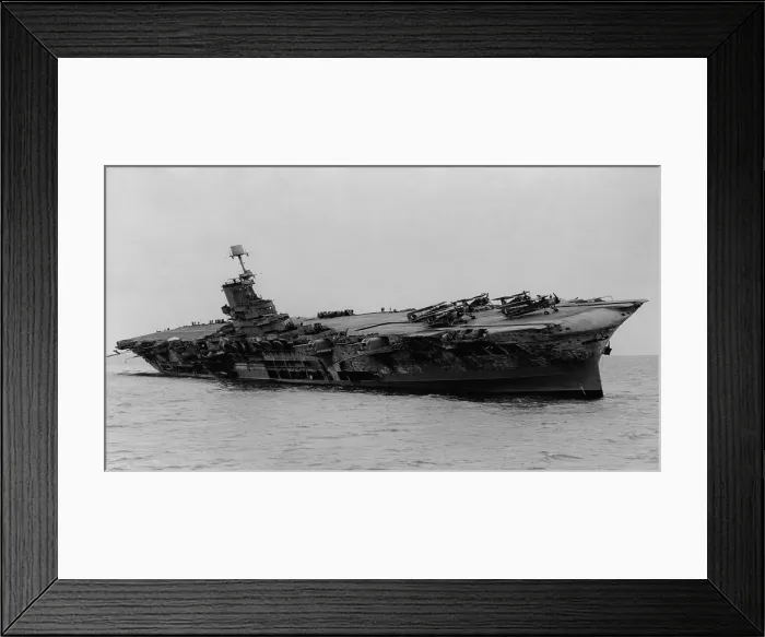 Framed Print : H.M.S. Ark Royal was hit by torpedoes from German submarine, U-81. She was ferrying supplies to Malta in the Mediterranean when attacked on November 13, 1941