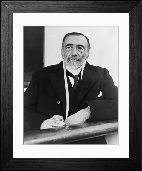Framed Print : Joseph Conrad, arriving in N.Y. on the S.S. Tuscani, 1923