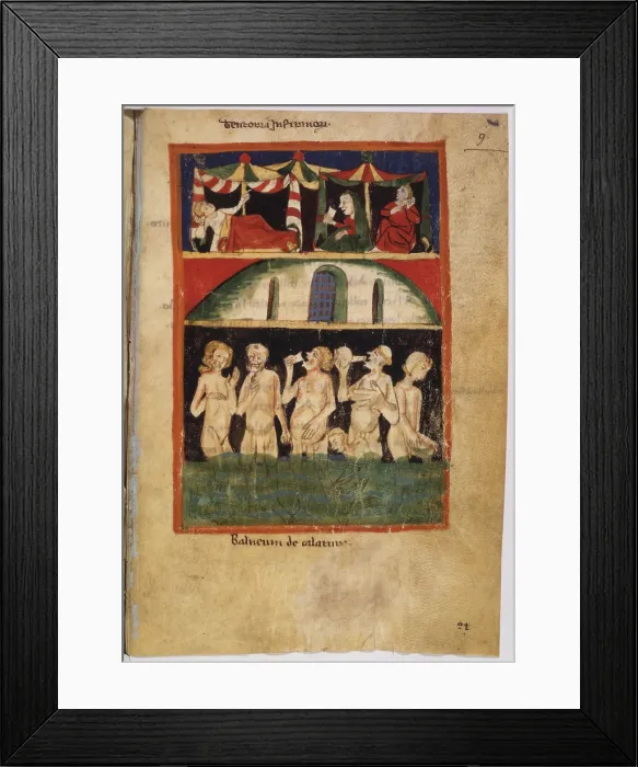 Framed Print : Naked Men and Women Bathing, drawing - Vatican City, Apostolic Vatican Library. Whole artwork view Framed Print : Naked Men and Women Bathing, drawing - Vatican City, Apostolic Vatican Library. Whole artwork view