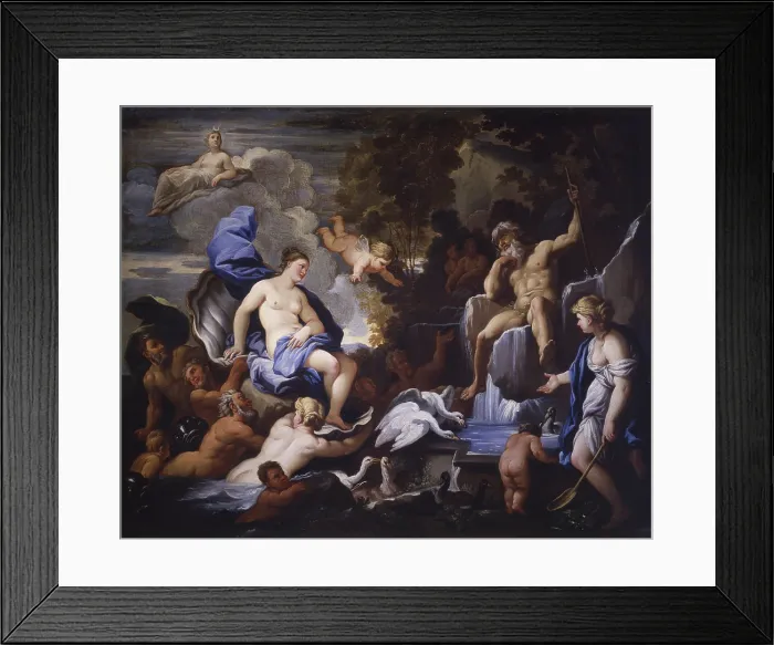 Framed Print : Triumph of Galatea, copy by Luca Giordano, 1675-1676, 16th century, oil on canvas. - Italy, Lombardy, Milan, Castello Sforzesco, Civic art collections. Whole artwork view Framed Print : Triumph of Galatea, copy by Luca Giordano, 1675-1676, 16th century, oil on canvas. - Italy, Lombardy, Milan, Castello Sforzesco, Civic art collections. Whole artwork view