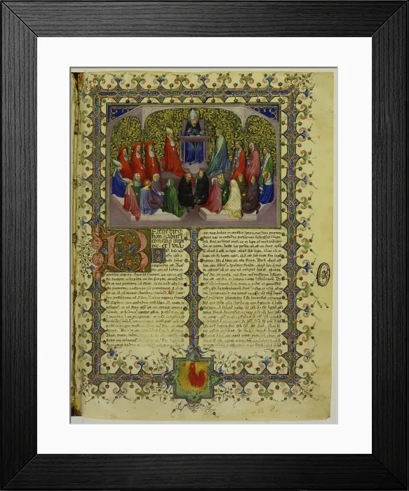 Framed Print : Commentary on the Psalms. St. Augustine on a pulpit, by Michelino da Besozzo, 16th Century, miniature - Vatican City, Apostolic Vatican Library. Whole artwork view Framed Print : Commentary on the Psalms. St. Augustine on a pulpit, by Michelino da Besozzo, 16th Century, miniature - Vatican City, Apostolic Vatican Library. Whole artwork view