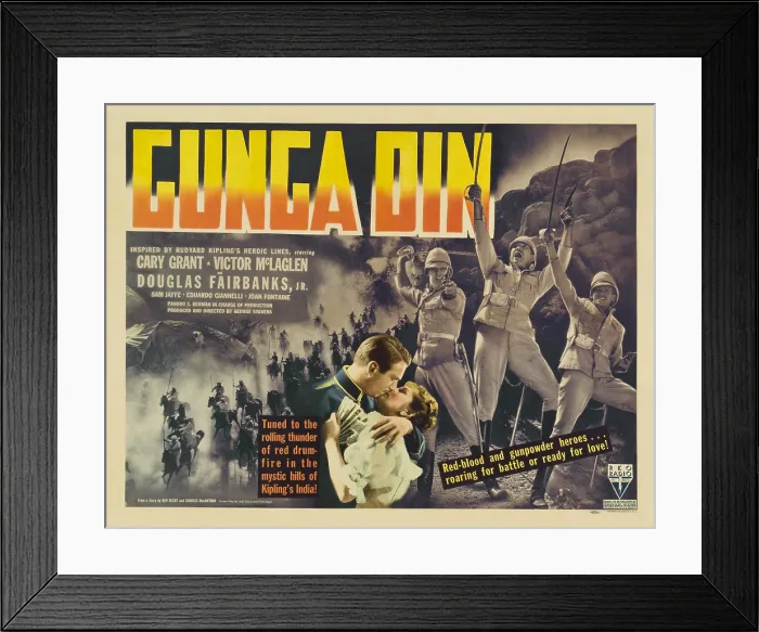 Framed Print : GUNGA DIN, center from left: Douglas Fairbanks, Jr. Joan Fontaine, right from left: Cary Grant, Victor McLaglen, Douglas Fairbanks, Jr. 1939 Framed Print : GUNGA DIN, center from left: Douglas Fairbanks, Jr. Joan Fontaine, right from left: Cary Grant, Victor McLaglen, Douglas Fairbanks, Jr. 1939