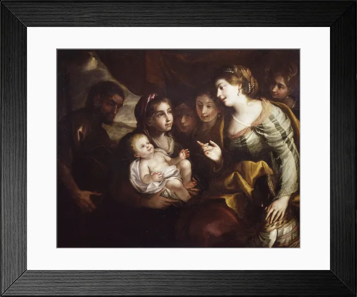 Framed Print : Moses saved from the waters, by Federico Bianchi, 1683-1685, 16th century, oil on canvas. - Italy, Lombardy, Milan, Castello Sforzesco, Civic art collections. Whole artwork view