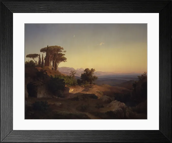 Framed Print : Landscape, by Louis Gurrit, 19th Century, oil on canvas - Italy, Lombardy, Milan, Castello Sforzesco, Civic Collection of Ancient Art. Whole artwork view Framed Print : Landscape, by Louis Gurrit, 19th Century, oil on canvas - Italy, Lombardy, Milan, Castello Sforzesco, Civic Collection of Ancient Art. Whole artwork view