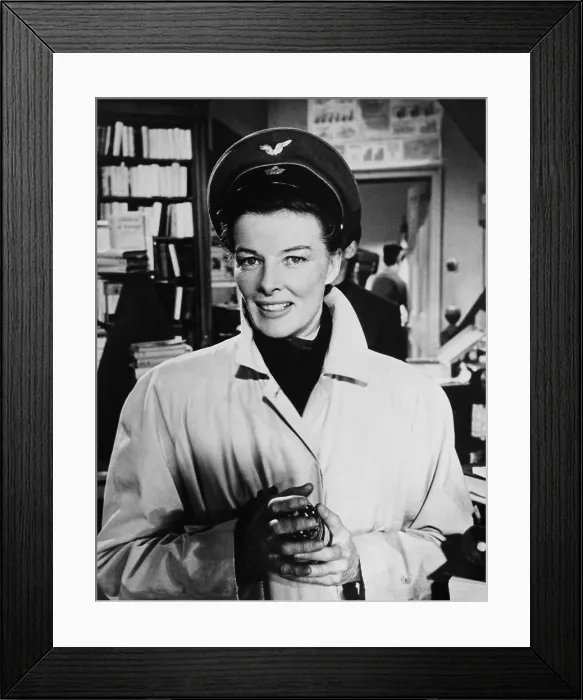 Framed Print : THE IRON PETTICOAT, Katharine Hepburn on set, 1956