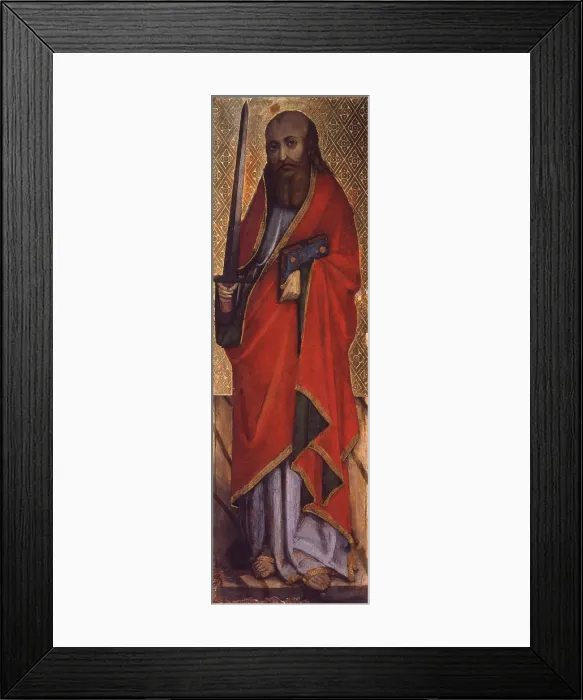 Framed Print : St. Paul, by Manfredino Boxilio, 15th - 16th century, tempera on panel. - Italy, Lombardy Milan, Castello Sforzesco, Civic Museum of Ancient Art. Whole artwork view. St Framed Print : St. Paul, by Manfredino Boxilio, 15th - 16th century, tempera on panel. - Italy, Lombardy Milan, Castello Sforzesco, Civic Museum of Ancient Art. Whole artwork view. St