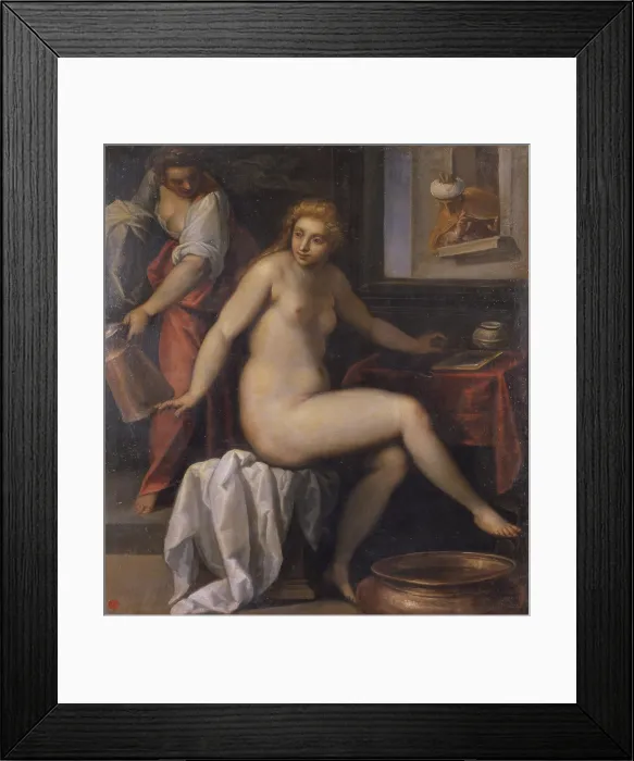 Framed Print : David spies Bathsheba Bathing, by Jacopo Negretti, known as Palma the Younger, 1610 - 1615, 17th century, oil on canvas