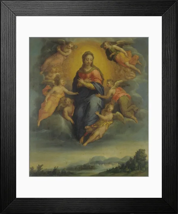 Framed Print : Assunption of the Virgin, by Sebastiano Filippi also known as il Bastianino, ca Framed Print : Assunption of the Virgin, by Sebastiano Filippi also known as il Bastianino, ca