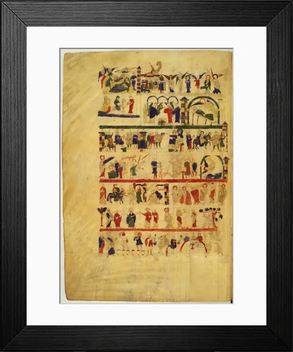 Framed Print : Illuminated Page of the Bible of Ripoll, 11th Century, miniature - Vatican City, Apostolic Vatican Library, Ms Lat 5729 f 366v. Whole artwork view