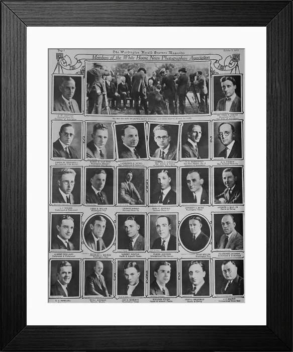 Framed Print : Members of the White House News Photographers Association, October 8, 1922 Framed Print : Members of the White House News Photographers Association, October 8, 1922