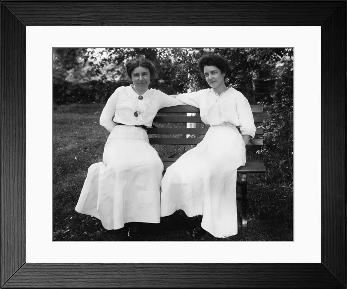 Framed Print : Ethel Bush Berry and Edna Berry ca. 1915. Ethel and her husband Clarence Berry became millionaires from their mining claims on Eldorado Creek during the Klondike Gold Rush