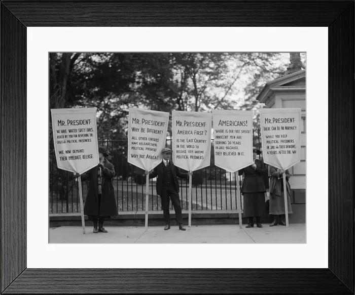 Framed Print : Protest for amnesty for victims of Espionage Act of 1917 and Sedition Act of 1918