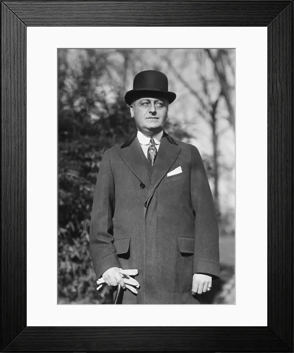 Framed Print : Mortimer L. Schiff, American banker after his meeting with President, Calvin Coolidge, Dec. 12, 1923