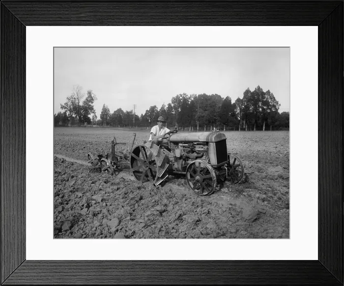 Framed Print : Iron wheeled Fordson was powered by an internal combustion engine, c. 1925 Framed Print : Iron wheeled Fordson was powered by an internal combustion engine, c. 1925